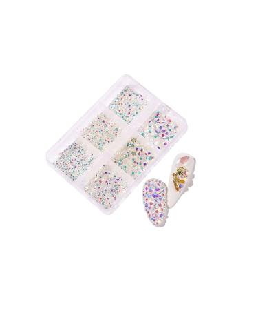 1 Box Crystal Nail Art Rhinestone Gold Silver Clear All Colour Flat Base Mixed Shape DIY Coyicoli 1000 Pieces Flat Back Rhinestones