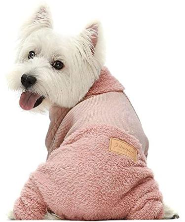 Fitwarm Turtleneck Knitted Dog Clothes Winter Outfits Pet Jumpsuits Cat Sweaters Medium Pink