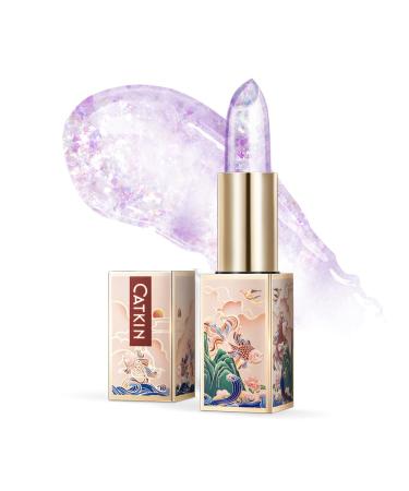 Catkin lip balm natural tinted lip care classic with vitamin E donates moisture for dry lips lip care stick 3.3g (C07 amethyst)