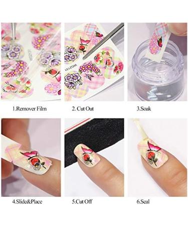 CHANGAR Nail Art Stickers Water Transfer Nail Decals Flower Leaf Plants Fruits Summer Series Design Manicure Tips 29 Sheets Nail Tips Charms Applique DIY Toenails Nail Art Decorations Accessories - Buy Online on GoSupps.com