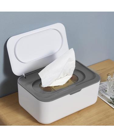 Wipes Dispenser Dustproof Wet Tissue Box Baby Wipe Holder Large Capacity Wipes/Tissue Case with Moisture Seal Secure Lid Keeps Wipes Fresh for Home Office (Gray) - Buy Online on GoSupps.com