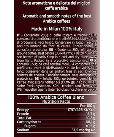 8 x 250 gr Ground Coffee Blend 100% Arabica - Moka Collection - Buy Online on GoSupps.com
