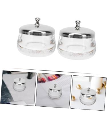 Set of 2 Glass Nail Wash Cups Glass Cup Manicure Pen Manicure Pen Cup Cup Liquid Nail Pen Cup Container Nail Polish Stainless Steel - Buy Online on GoSupps.com