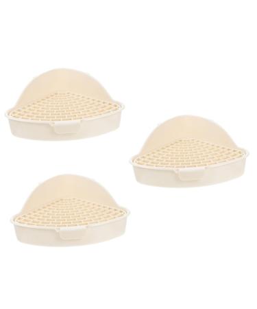 BESPORTBLE 3pcs Box Rabbit Toilet Cage Hamster Toilet Bedding for Hamster Rabbit Litter Small Animal White Pp 25X20X10CMx3pcs Whitex3pcs