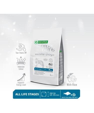 Nature's Protection Superior Care White Dogs Gluten Free Dry Food for Light Coated Dogs White Fish Meal & Rice for All Sizes & Life Stages of Furry Dogs - Buy Online on GoSupps.com