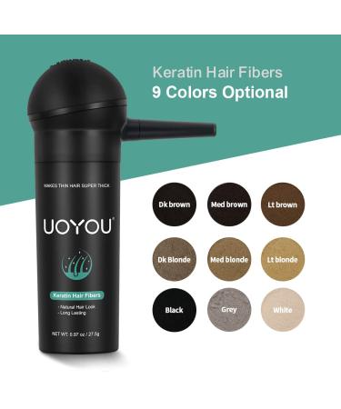 Uoyou Gray Hair Fibers - Natural Keratin Hair Loss Concealer for Men & Women (27.5g) - Non-Detectable Thinning Hair Solution - Buy Online on GoSupps.com