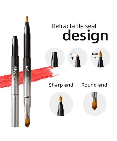 4 Piece Gradient Retractable Makeup Brush Set for Lips, Eyes, and Foundation - Dual End Travel Brush Tool with Cap - Buy Online on GoSupps.com