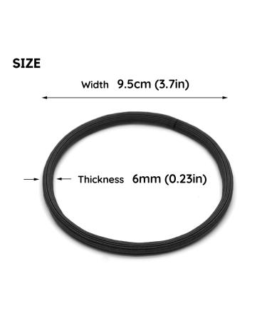 Qooocy Extra Long Hair Tie - 12 Count Black Elastic Ponytail Holders for Thick, Curly Hair | Metal-Free Hair Bands for Long Lasting Braids - Women/Men Hair Accessories - Buy Online on GoSupps.com