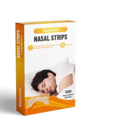 Maxymilo 100x nose plaster better breathe medium snoring stopper nose strips nose strips snoring nose paving snoring better breathing in sleep sports runny nose skin color size: 55x17mm