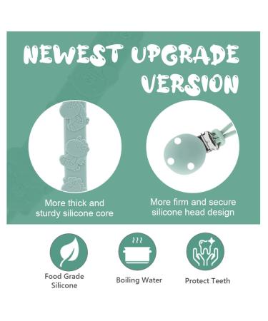 Vicloon Silicone Pacifier Chain - 2 Pack Baby Clip for Girls & Boys - Ideal Gift in Blue & Green - Buy Online on GoSupps.com