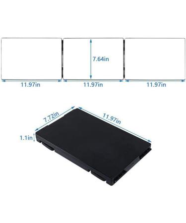 HIEEY 3 Way 360 Trifold Mirror for Hair Cutting/Styling & Makeup | Height Adjustable Telescoping Hooks | 5X Magnification | Bright Black - Buy Online on GoSupps.com