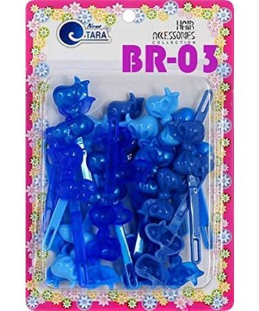 Tara Girls Self Hinge Bow Hair Barrettes 18 Pieces Selection (Blue Mix)