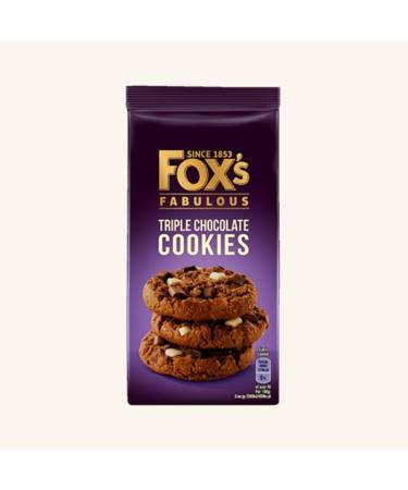 Foxs Cookie Selection - Half Coated Chunkie 175g Triple Chunkie 180g Milk Chunkie 180g White Chunkie Cookie 180g Pack of 4 - Buy Online on GoSupps.com