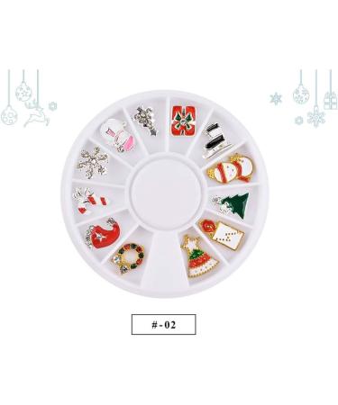 12 Shapes 3D Metal Christmas Nail Art Decoration Slice Alloy Jewelry Glitter Rhinestones Nail Stickers Decal Foil Wheel DIY Tools Manicure (02) - Buy Online on GoSupps.com