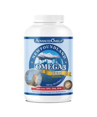 ADVANCED OMEGA Seal Oil 1000MG (300 Count) Canadian Newfoundland Harp Seal Omega-3 Supplement Non-GMO Gluten-free Soy-free and Dairy-free Made in Canada 300 count (Pack of 1)