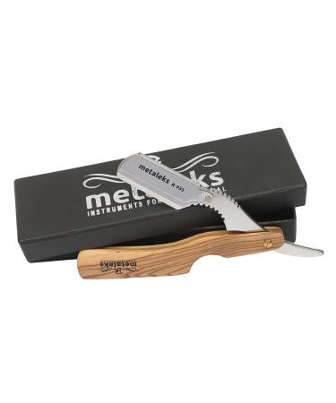 Professional Straight Single Edge Shaving Razor with Wooden Handle & Leather Travel Pouch - R-935 | International Shipping Available - Buy Online on GoSupps.com