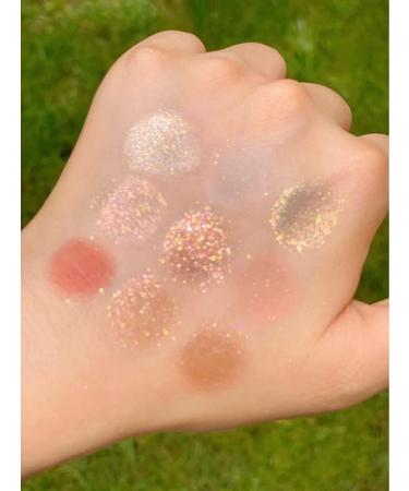 Lovelycat 9 Colors Glitter Eyeshadow Makeup Palette Matte High Pigmented Colorful Creamy Texture Eye Shadow Powder Natural Waterproof Long Lasting Eyeshadow Powder Cosmetics (E) - Buy Online on GoSupps.com