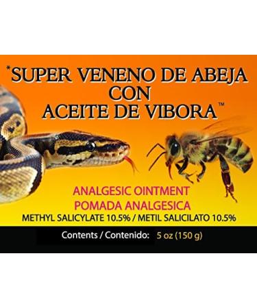 Veneno De Abeja Aceite De Vibora Analgesic Ointment 5 oz (150 g) - Paraben Free - Buy Online on GoSupps.com