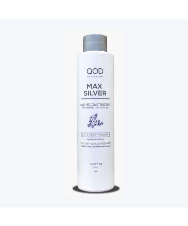 QoD MAX SILVER TREATMENT 1000ML -33.8fl oz/BRAZILIAN KERATIN TREATMENT/FOR ALL HAIR TYPES/NATURAL AND LONGER-LASTING STRAIGHTENING EFFECT
