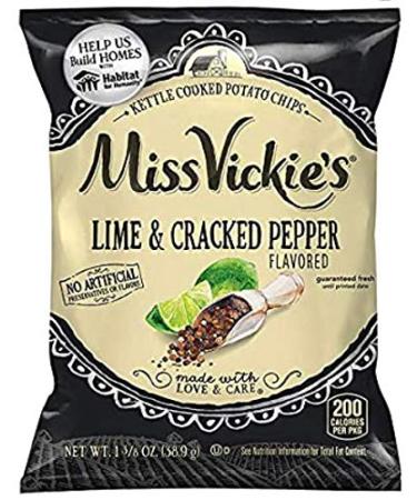 Miss Vickie's Lime & Cracked Pepper Kettle Cooked Potato Chips 1.37 oz (Pack of 8) - Buy Online on GoSupps.com