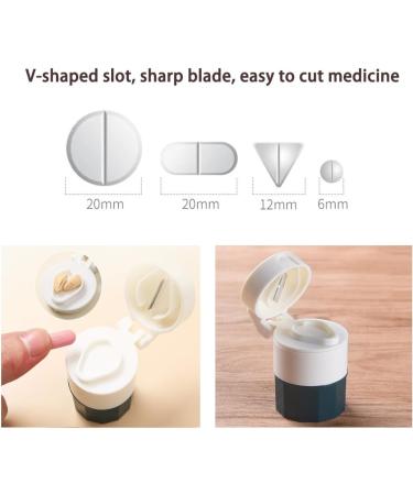 3 Compartment Pill Crusher & Cutter - Stainless Steel Blade Travel-Sized Multi-Function Storage Box - Cut & Grind Pills Vitamins Tablets (Green - Buy Online on GoSupps.com