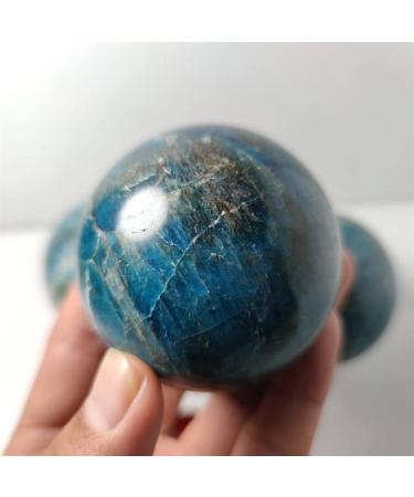 Natural Crystal Rough Stone Jewelry Natural Crystal Rough 60mm Natural Blue Apatite Sphere Crystal Stone Quartz Globe Ball Rock Gift Wooden Base ReikiHome Decor Natural ReikiCrystal Stone Jewelry