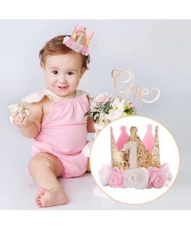 Festival Birthday Party Lace Letter Flower Crown Headband DIY Rose Gift Children Girls Hair Accessories (Pink and White Flower "1") - Buy Online on GoSupps.com