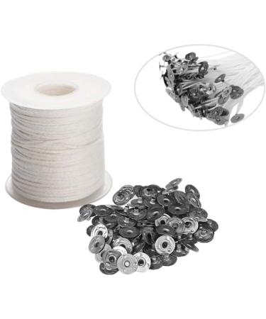 Natural Cotton Candle Wick Core 200ft/Roll with 100 Metal Tabs - DIY Soy Wax Candle Making Kit - Buy Online on GoSupps.com