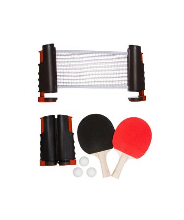 Trademark Innovations Anywhere Table Tennis Set with Paddles and Balls Red