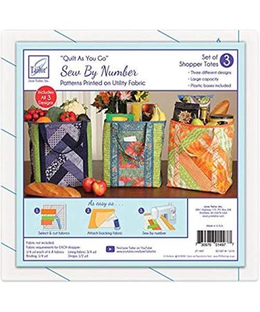 June Tailor Inc Quilt As You Go Shoppers Totes-3pk QAYG Sew/Nbr Utility Shop Tote