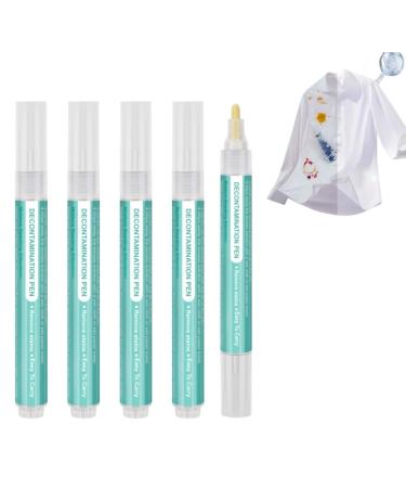 5Pcs Laundry Free Stain Remover Pen Portable Bleach Pen Wash Free Stain Remover Bleach Pen for Clothing Grease Stain Remover Wash Free Laundry Clean Pen Instantly Remove Clothing Stains