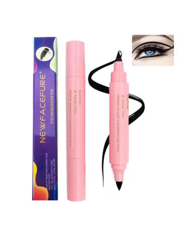 Newfacefure Eyeliner and Eraser Pen  2in1 Felt Waterproof Soft Eye Liner with Erasable Makeup Cosmetic Corrector Cleansing Pen  Lip Liner Eyeb PINK-2TIPS