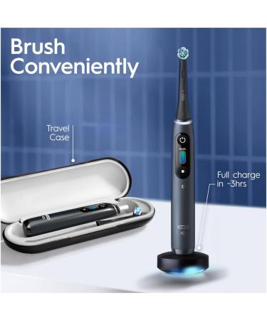 Oral-B iO8 Electric Toothbrushes For Adults Gifts For Women / Men App Connected Handle 1 Toothbrush Head & Travel Case 6 Modes with Teeth Whitening 2 Pin UK Plug Limited Edition Black Zip travel case without extra refills - Buy Online on GoSupps.com
