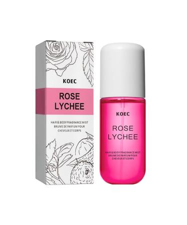 Koec Rose Lychee Perfume Hair and Body Fragrance Mist Women Men Perfume Body Mist Spray (Rose Lychee)