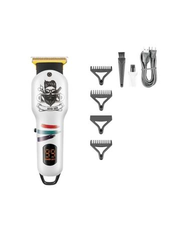 V-971 Beard Trimmer Barber Clipper Cordless Professional Rechargeable Hair Trimmer for Men Fireplaces and Stoves Accesories(White)