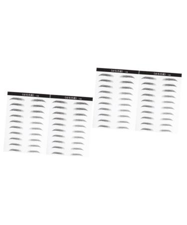 WOONEKY 4 Sheets Pairs Black Eyebrow Waterproof Eyebrows for Women Eyebrow Sticker