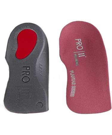 PRO 11 WELLBEING 1 Pair of Ultra Slim Fitting 3/4 Orthotic Insoles with Poron Heel Cushion Plantar Fasciiits Releif (L 9/10.5 UK Pink) L 9/10.5 UK Pink - Buy Online on GoSupps.com