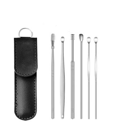 Ear Wax Removal Tool Ear Wax removalSix Pieces of Stainless Steel Ear-Picking Artifact Spiral Ear-Picking Set Ear Cleaning