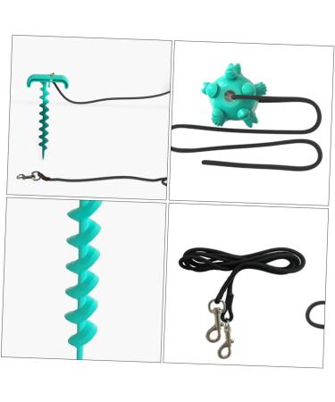POPETPOP Set puppy tie out stakes abs dog fixed rod dog pile large dog cable sports tpr tether walk the dog puppy chew toys ground nail dog runner cable dog leash chew drawstring 25.9x12cm Blue - Buy Online on GoSupps.com