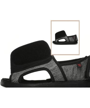 Men's Lightweight Anti Slip Diabetic Shoes - Adjustable Indoor Breathable Slippers - Grey - Size 8.5 - Buy Online on GoSupps.com