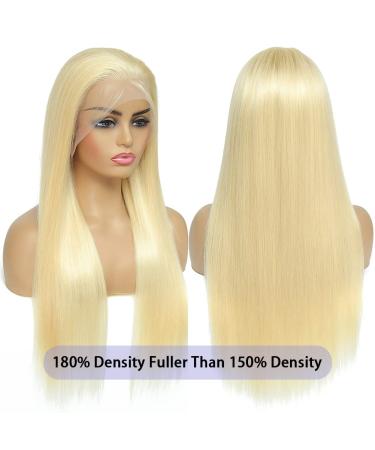 24 inch 613 Blonde Lace Front Wig Human Hair 13x4 | 180% Density HD Straight Lace Frontal Wig with Baby Hair | Pre Plucked & Bleached Knots | Glueless & Transparent 10A Quality - Buy Online on GoSupps.com