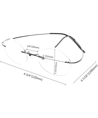 Eyekepper Titanium Rimless Round Reading Glasses - Gunmetal 2.75x Circle Readers for Men & Women - International Shipping Available - Buy Online on GoSupps.com