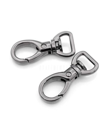 CRAFTMEMORE 2pcs Oval Snap Hooks Heavy Duty Metal Push Gate Swivel Lobster Clasp Keychain Clip Purse Making Accessories SC09 (1/2 Inch, Gunmetal Black) 1/2 Inch Gunmetal Black