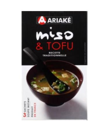 Ariaké Instant miso & tofu soup, traditional recipe - 3 sachets, 33g