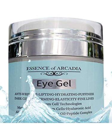 Eye Gel, for Dark Circles, Puffiness, Wrinkles, Skin Firming and Bags - Effective Anti-Aging Eye Gel for Under and Around Eyes including Crows Feet with Hyaluronic Acid and Aloe Vera- 1.7 fl. oz.