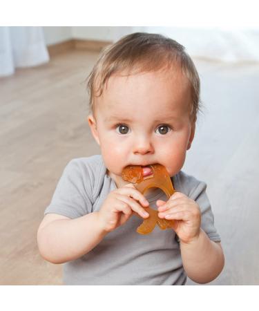 Green Woodpecker Organic Bite Ring & Dinosaur Bundle | Natural Rubber BPA-Free Soft Teething Toy for Baby - Promotes Fine Motor Skills - Buy Online on GoSupps.com