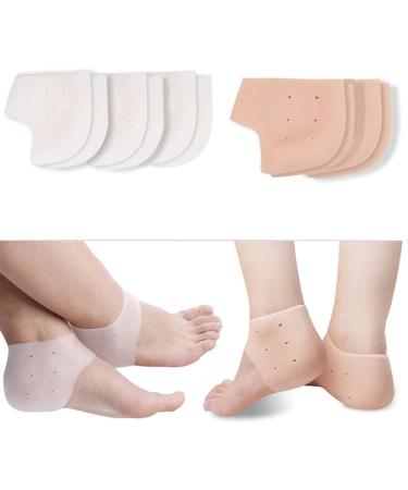 5 Pairs Breathable Gel Silicone Heel Sleeves - Air Cushion Support & Relief for Plantar Fasciitis | International Shipping - Buy Online on GoSupps.com
