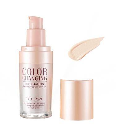 Colour Changing Liquid Hides WrinklesLines Makeup Base Concealer Cover Moisturizing Non-Greasy Long Lasting Colour Changing Liquid Tool silver