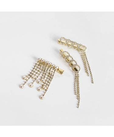 minkissy 1pc Bridal Hair Pin Wedding Hair Clips Pearl Hair Barrettes Rhinestone Hair Clip Crystal Headpiece Pearl Clips for Hair Metal Hair Clip Women Hairpins Bride Word Clip Rhinestones - Buy Online on GoSupps.com