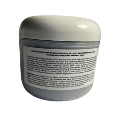Natural African Black Soap Body Scrub Antioxidant & Anti-Aging with Shea Butter Aloe Vera & Honey | 7 oz | Moisturizing Glowing Skin - Buy Online on GoSupps.com